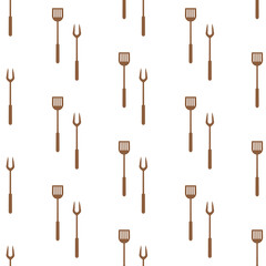 Cooking and kitchen seamless pattern with Spatula. Barbecue and grill tool. Vector. Perfect for textile, wallpaper, fabrics and fashion print.