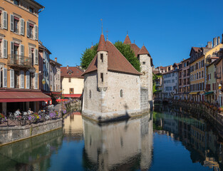 Fototapeta na wymiar Annecy - The old town in the morning light.