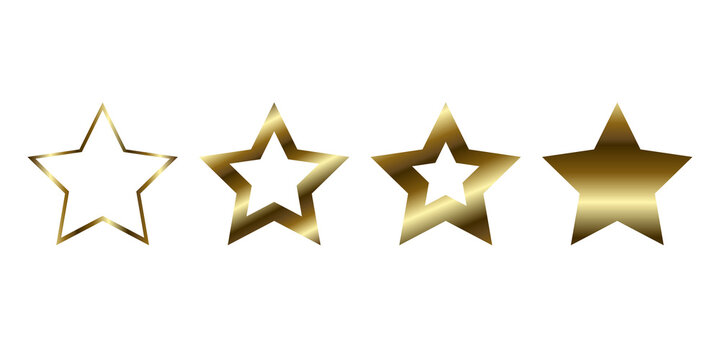 An abstract gold star icon, symbol, shape golden star on dark background templates design.