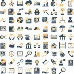 Finance Marketing icons set, Finance Marketing icons pack, Finance Marketing vector icons set, web and SEO icons set, marketing icon set, business icons set, finance marketing glyph dual icons set 