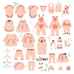 BABY CLOTHES - Set of Hand drawn vector assets