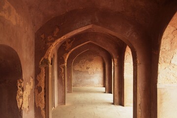 Fototapeta na wymiar Arches in Indian monument , Safdarjung Tomb, Delhi 