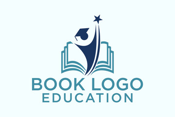 Fototapeta premium Student book vector logo design. Suitable for business, web, art, education and student symbol