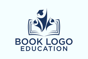 Student book vector logo design. Suitable for business, web, art, education and student symbol
