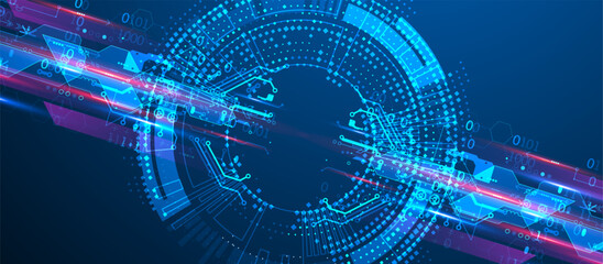Abstract technology concept. Circuit board, high computer background. Vector illustration with space for content, web - template, business tech presentation.