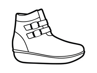 shoeless boots icon, simple line art symbol