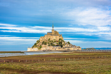 Mont-Saint-Michel, an island with the famous abbey, Normandy, France
