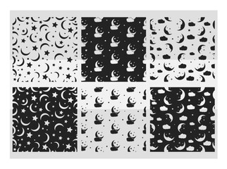 Seamless background Pattern With Moon, Moon Pattern,  Seamless Pattern, Moon, Seamless Pattern Svg, Pattern, Background, Seamless Vector Illustration , Pattern Vector - obrazy, fototapety, plakaty