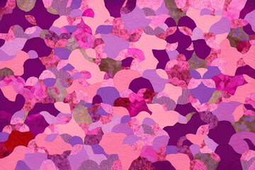 Obraz premium a pink and purple abstract background with hearts in the middle of the image and a pink and purple background with hearts in the middle of the image. generative ai