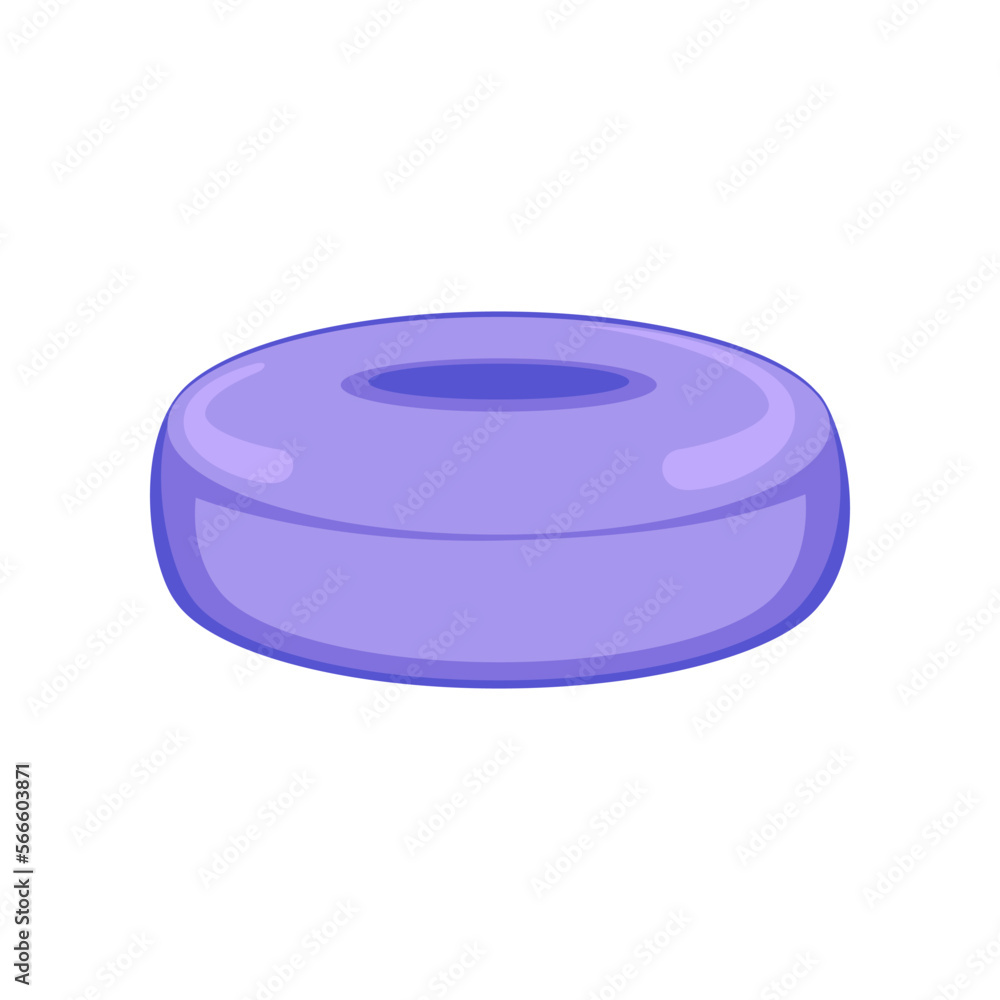 Sticker Round purple swimming ring for pool or sea vector illustration. Equipment or toy for water activities in shape of circle isolated on white background. Summer, holidays concept