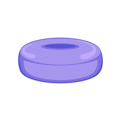 Round purple swimming ring for pool or sea vector illustration. Equipment or toy for water activities in shape of circle isolated on white background. Summer, holidays concept
