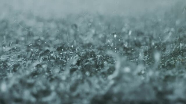 Splashes of rainwater that fall to the ground do not absorb completely and create puddles