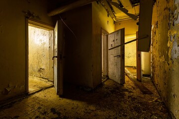 insulators in an abandoned psychiatric clinic