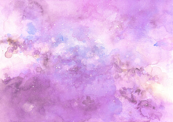 Purple watercolor marble texture. Abstract background. Modern paint with glitter