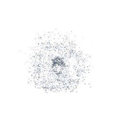 Shattered glass debris isolated transparent background 3d rendering
