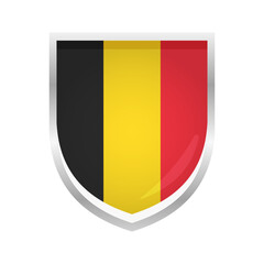 Fototapeta premium Belgium Flag Badge Shield Shape