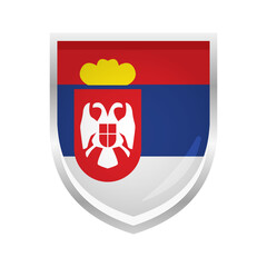 Fototapeta premium Serbia Flag Badge Shield Shape