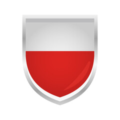 Poland Flag Badge Shield Shape