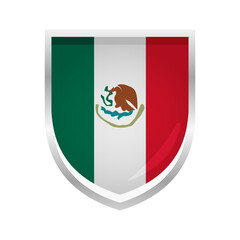 Fototapeta premium Mexico Flag Badge Shield Shape
