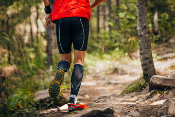 Fototapeta na wymiar male runner run forest trail marathon