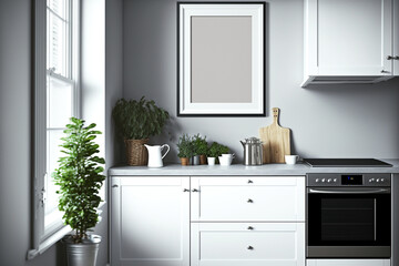 Fototapeta na wymiar mockup in modern kitchen interior