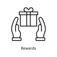 Rewards  Vector Outline Icon Design illustration. Shopping and E-Commerce Symbol on White background EPS 10 File