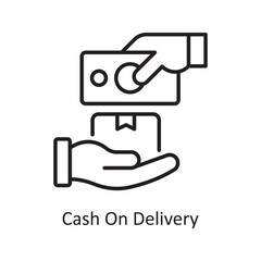 Cash on Delivery Vector Outline Icon Design illustration. Shopping and E-Commerce Symbol on White background EPS 10 File