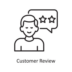 Customer Review Vector Outline Icon Design illustration. Shopping and E-Commerce Symbol on White background EPS 10 File