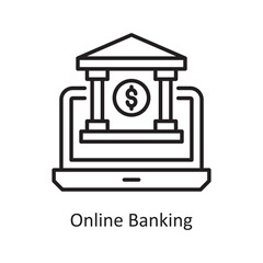 Online Banking Vector Outline Icon Design illustration. Shopping and E-Commerce Symbol on White background EPS 10 File