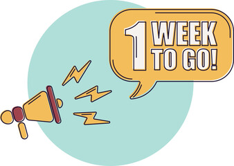 1 One week left to go. Badge with, sale, landing page, banner.