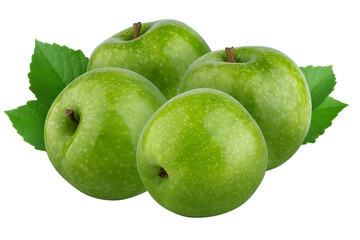 Fresh green apple isolated on alpha background.