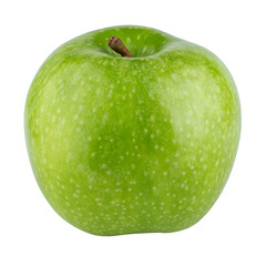 Fresh green apple isolated on white background.
