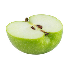 Fresh green apple isolated on alpha background.