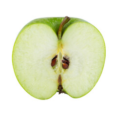 Fresh green apple isolated on alpha background.