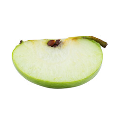 Fresh green apple isolated on alpha background.