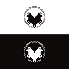 Bull animal vector logo design . Bull icon . Bull silhouette 