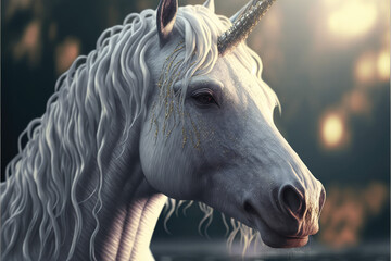 Obraz na płótnie Canvas a beautiful unicorn in nature, created with generative ai technology