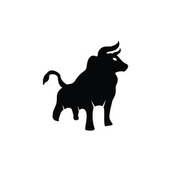 Bull animal vector logo design . Bull icon . Bull silhouette 