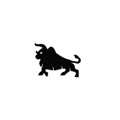 Bull animal vector logo design . Bull icon . Bull silhouette 