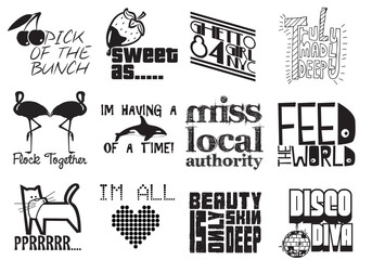 Slogan typography and cartoon