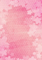 麻の葉模様　ピンクの春色背景イラスト