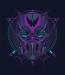 Panther mask in futuristic design