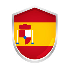 Obraz premium Spain Flag Badge Shield Shape