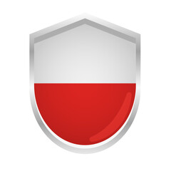 Poland Flag Badge Shield Shape