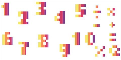 yellow orange pink purple number for promotion set made of abstract Vector realistic Discount for your unique sale poster