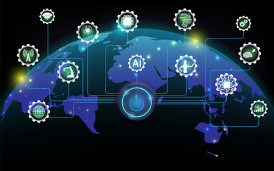 future technology tools,Innovation system connecting future technologies.tech of future illustration.vector