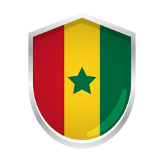 Senegal Flag Badge Shield Shape