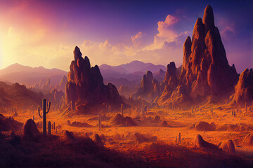 Sunset in the desert.