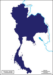 Map of Thailand includes regions Mekong River