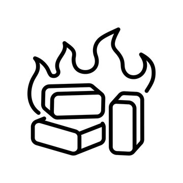 burning bricks black outline clip art preview